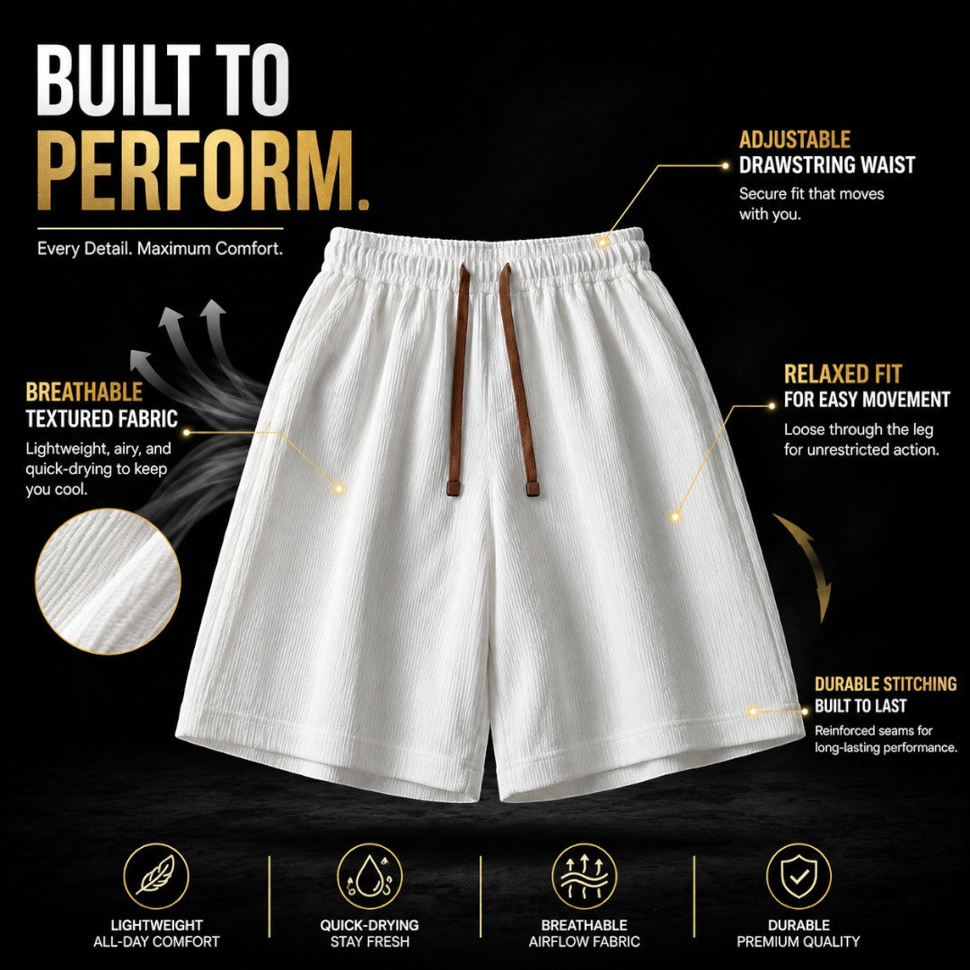 Loose Fit Gym Shorts | Quick Dry Basketball Shorts | Textured Drawstring Training Bottoms | Summer Running Wear
