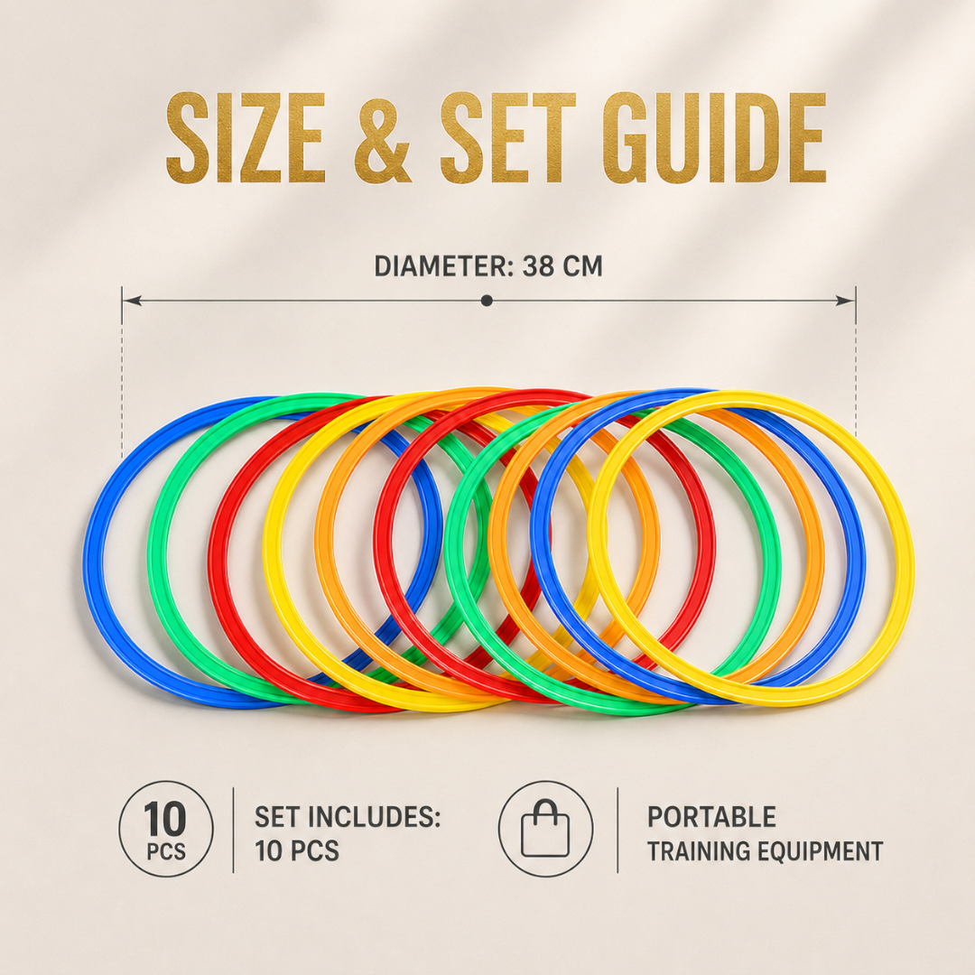 Agility Training Rings Set | Portable Speed Drill Hoops for Footwork Practice, Soccer Training Equipment, Field Workout Gear