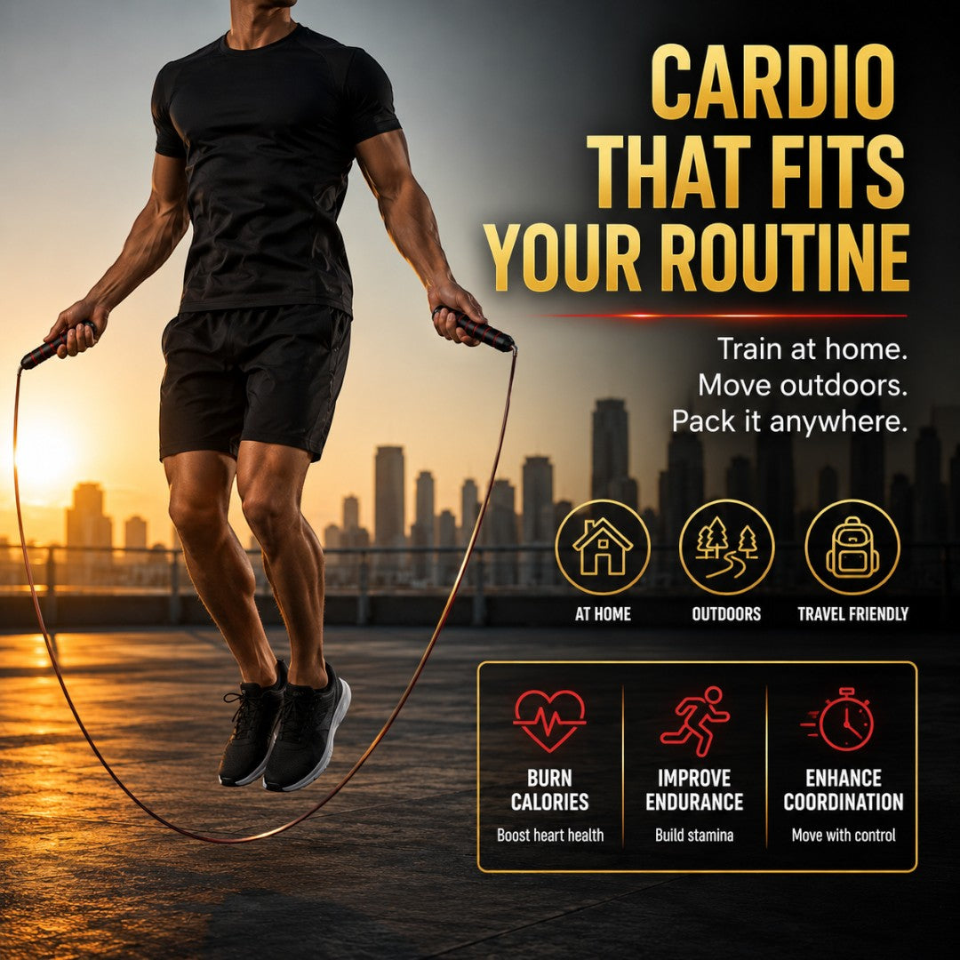 Speed Jump Rope | Adjustable Wire Skipping Rope | Tangle Free Cardio Equipment | Home Workout Training Accessory