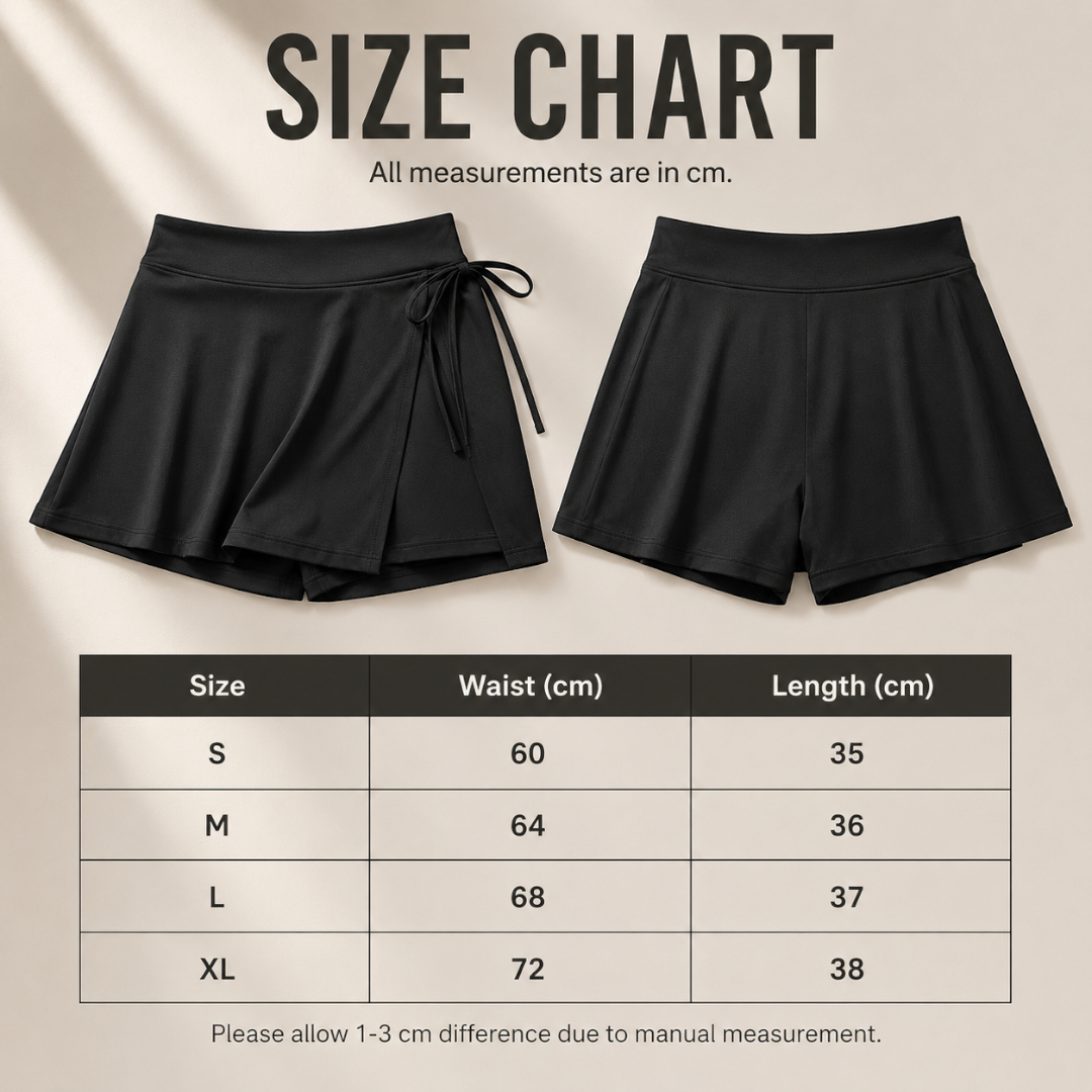 Women’s Tennis Skort | Wrap Front Sports Skirt with Built-In Shorts | Side Tie Workout Bottoms | Badminton Yoga Gym Apparel