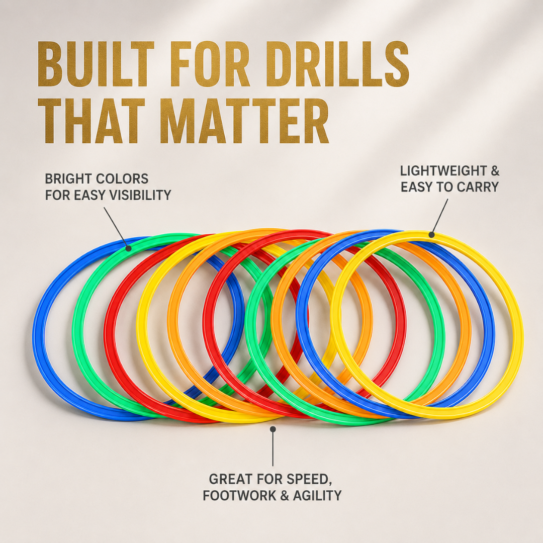 Agility Training Rings Set | Portable Speed Drill Hoops for Footwork Practice, Soccer Training Equipment, Field Workout Gear