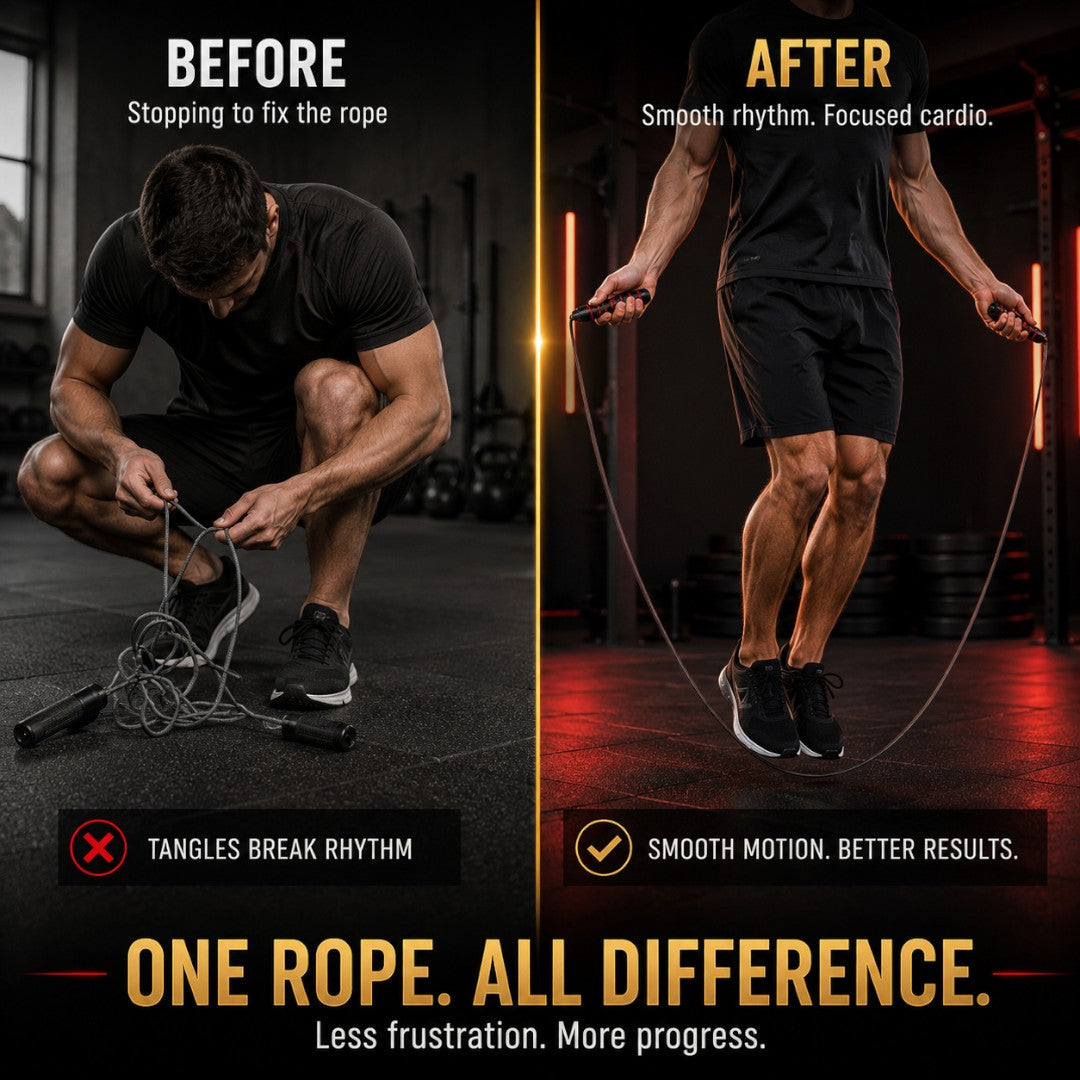 Speed Jump Rope | Adjustable Wire Skipping Rope | Tangle Free Cardio Equipment | Home Workout Training Accessory