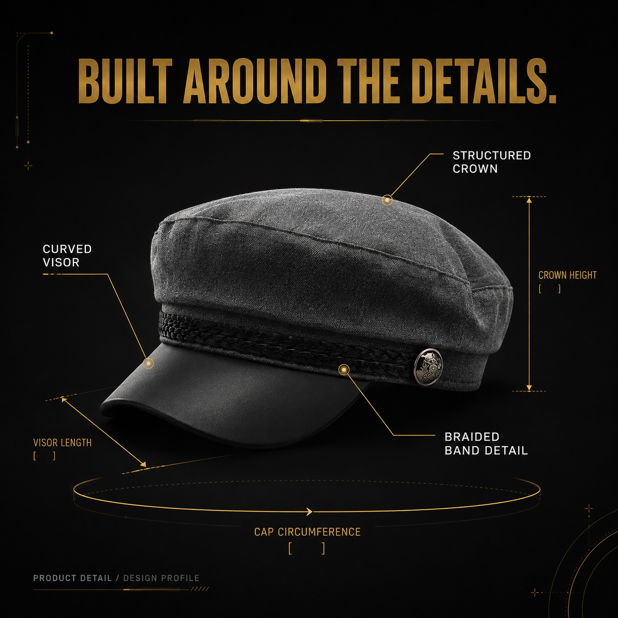 Vintage Military Newsboy Cap for Men & Women, Classic Cadet Captain Hat, Stylish Flat Brim Vintage Streetwear Hat