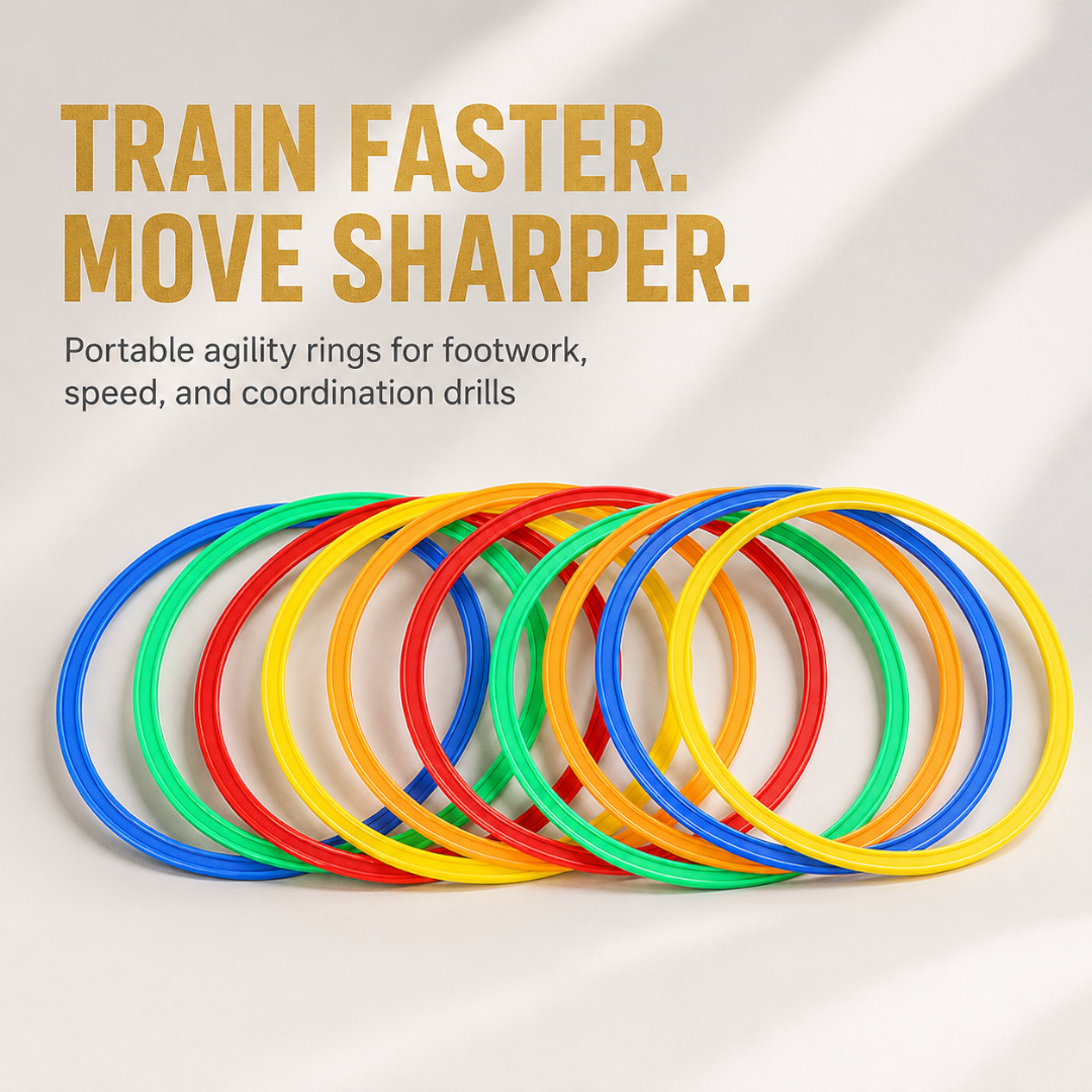 Agility Training Rings Set | Portable Speed Drill Hoops for Footwork Practice, Soccer Training Equipment, Field Workout Gear