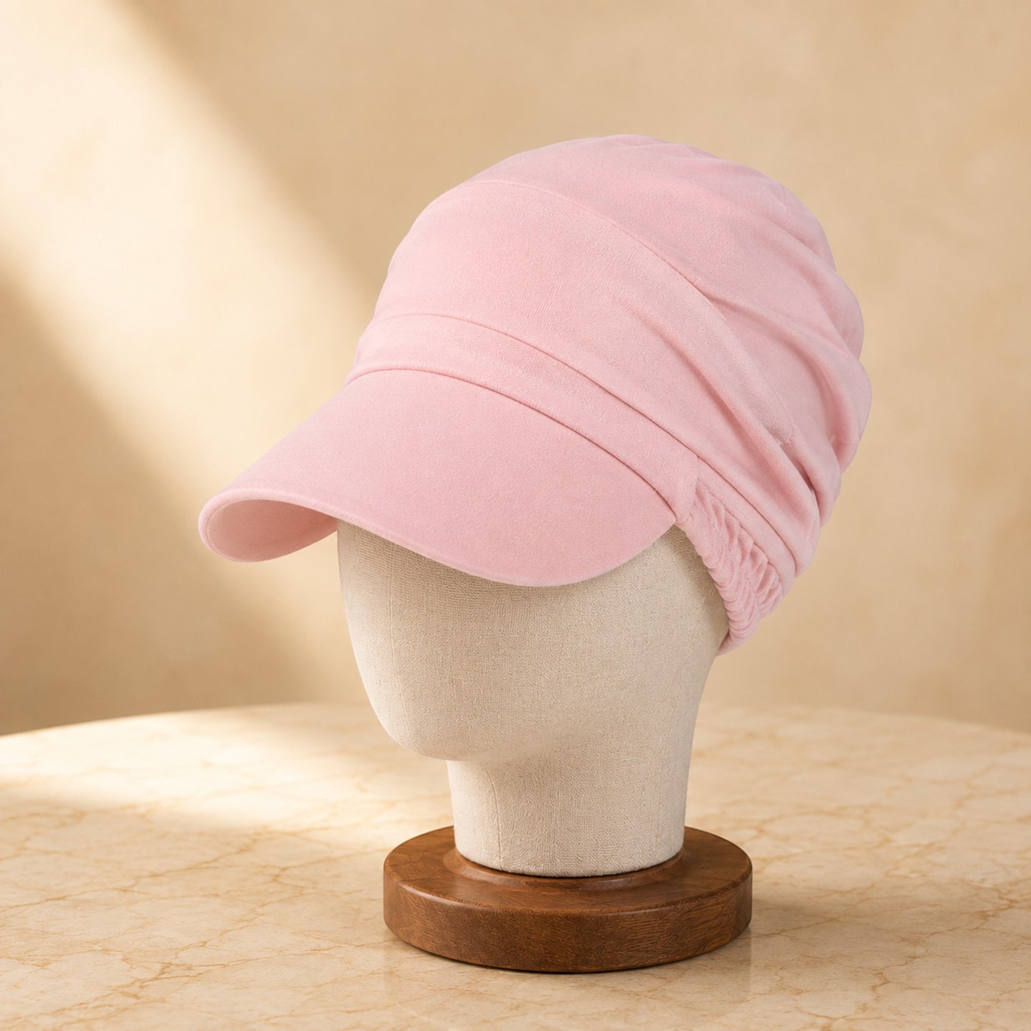 Women's Slouchy Brim Cap for Thinning Hair | Soft Newsboy Chemo Hat | Lightweight Sun Protection Cap for Women