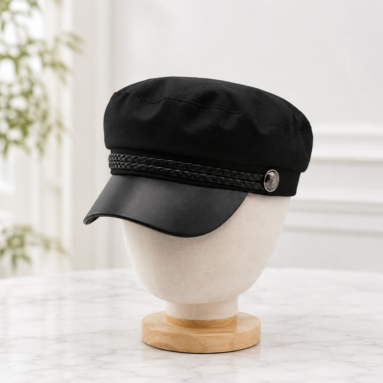 Vintage Military Newsboy Cap for Men & Women, Classic Cadet Captain Hat, Stylish Flat Brim Vintage Streetwear Hat