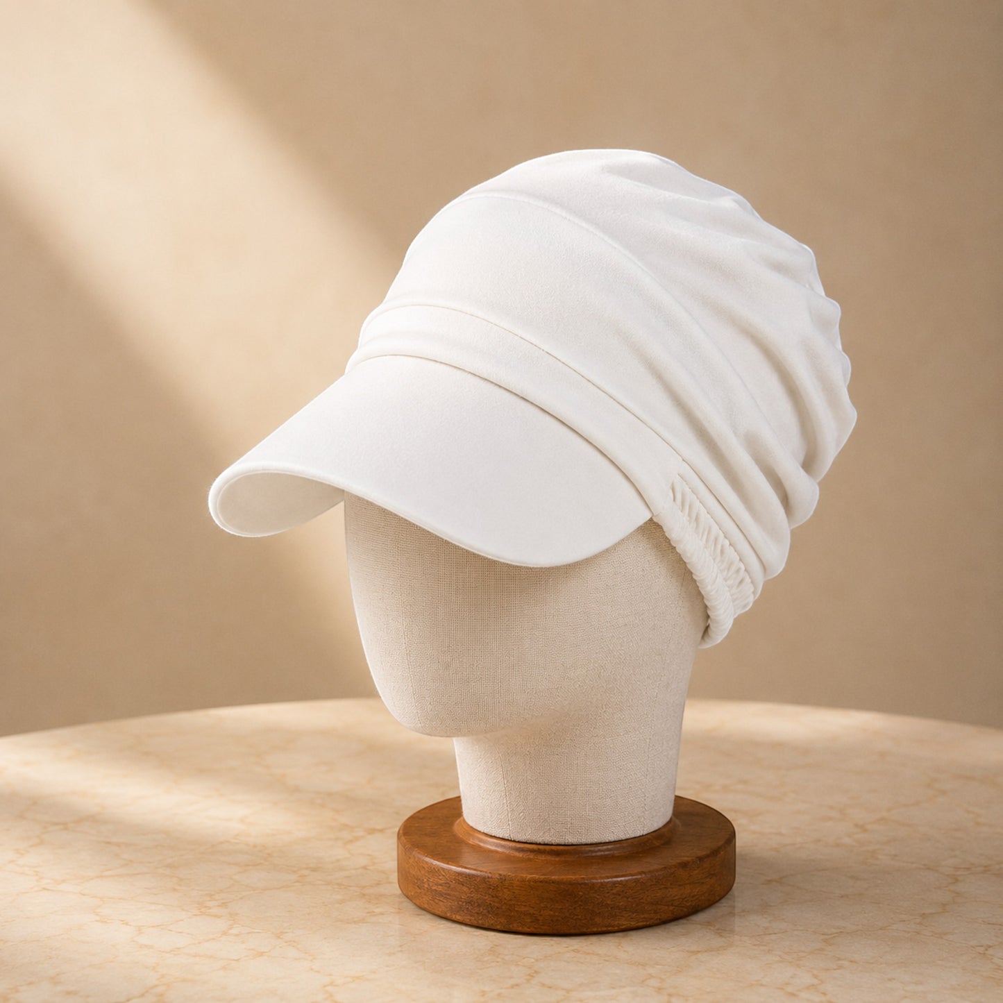 Women's Slouchy Brim Cap for Thinning Hair | Soft Newsboy Chemo Hat | Lightweight Sun Protection Cap for Women