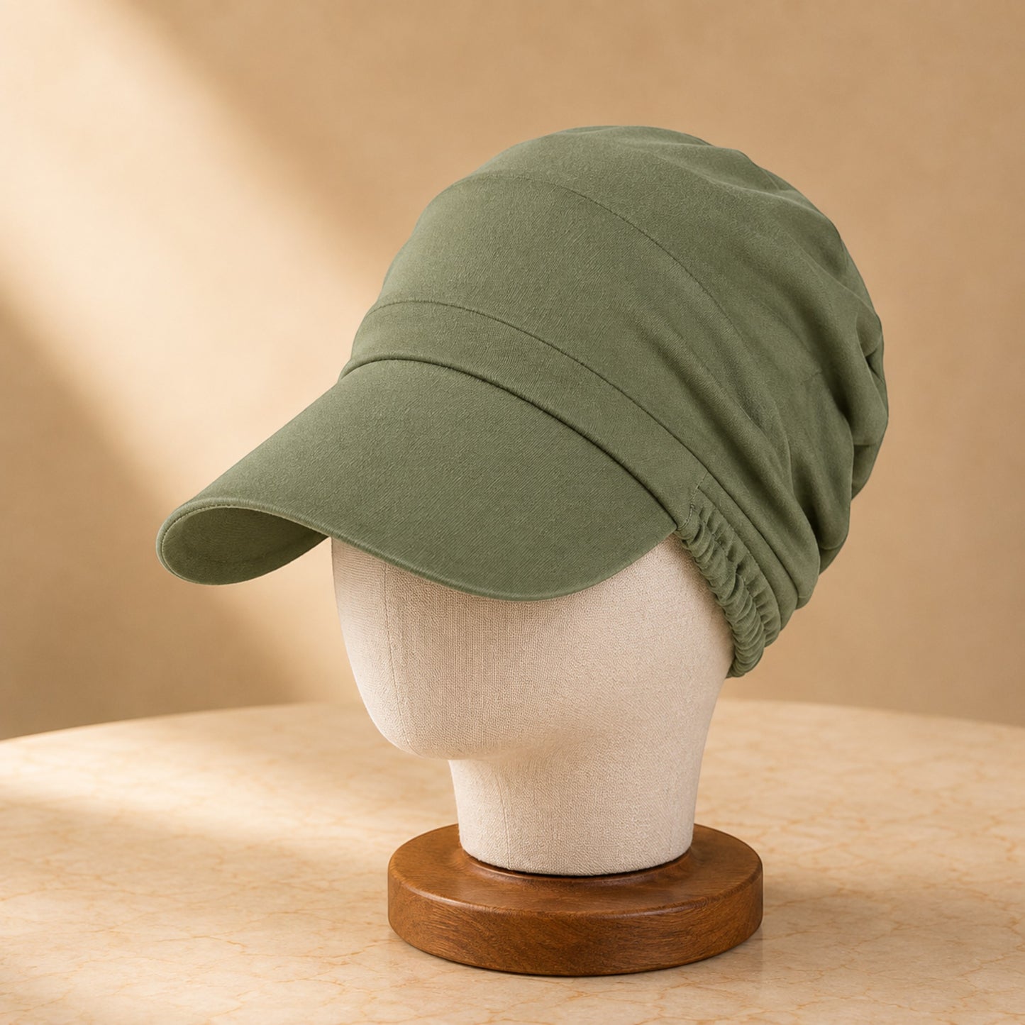 Women's Slouchy Brim Cap for Thinning Hair | Soft Newsboy Chemo Hat | Lightweight Sun Protection Cap for Women