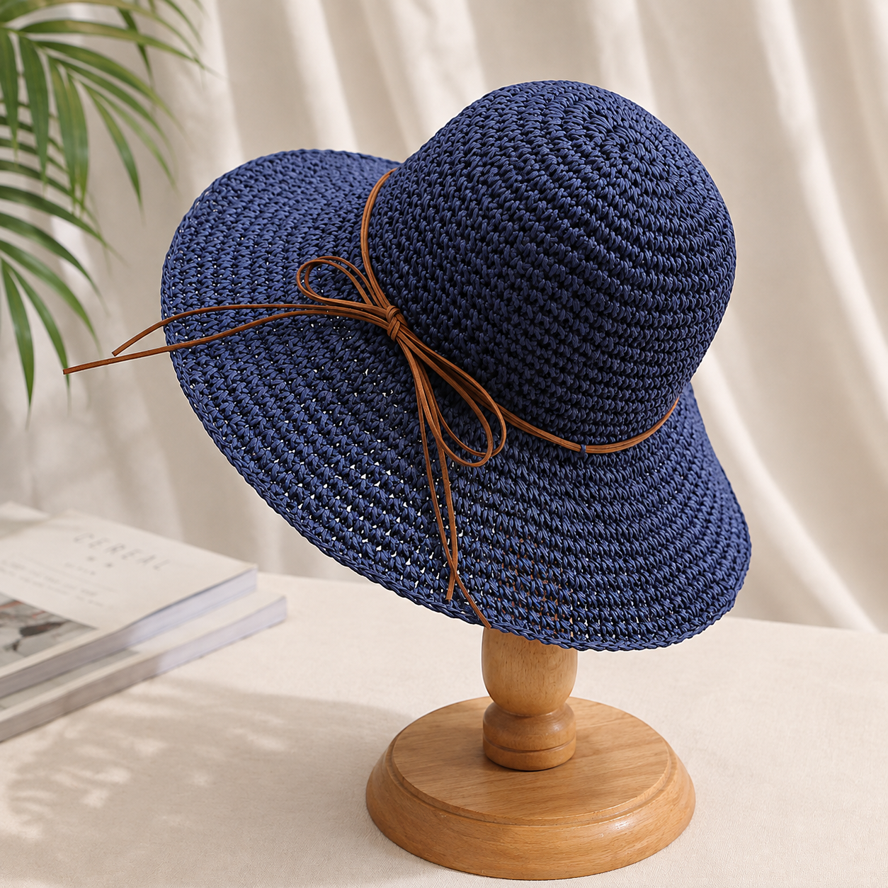 Women’s Wide Brim Woven Straw Sun Hat with Bow – Elegant Summer Beach, Vacation & Resort Hat