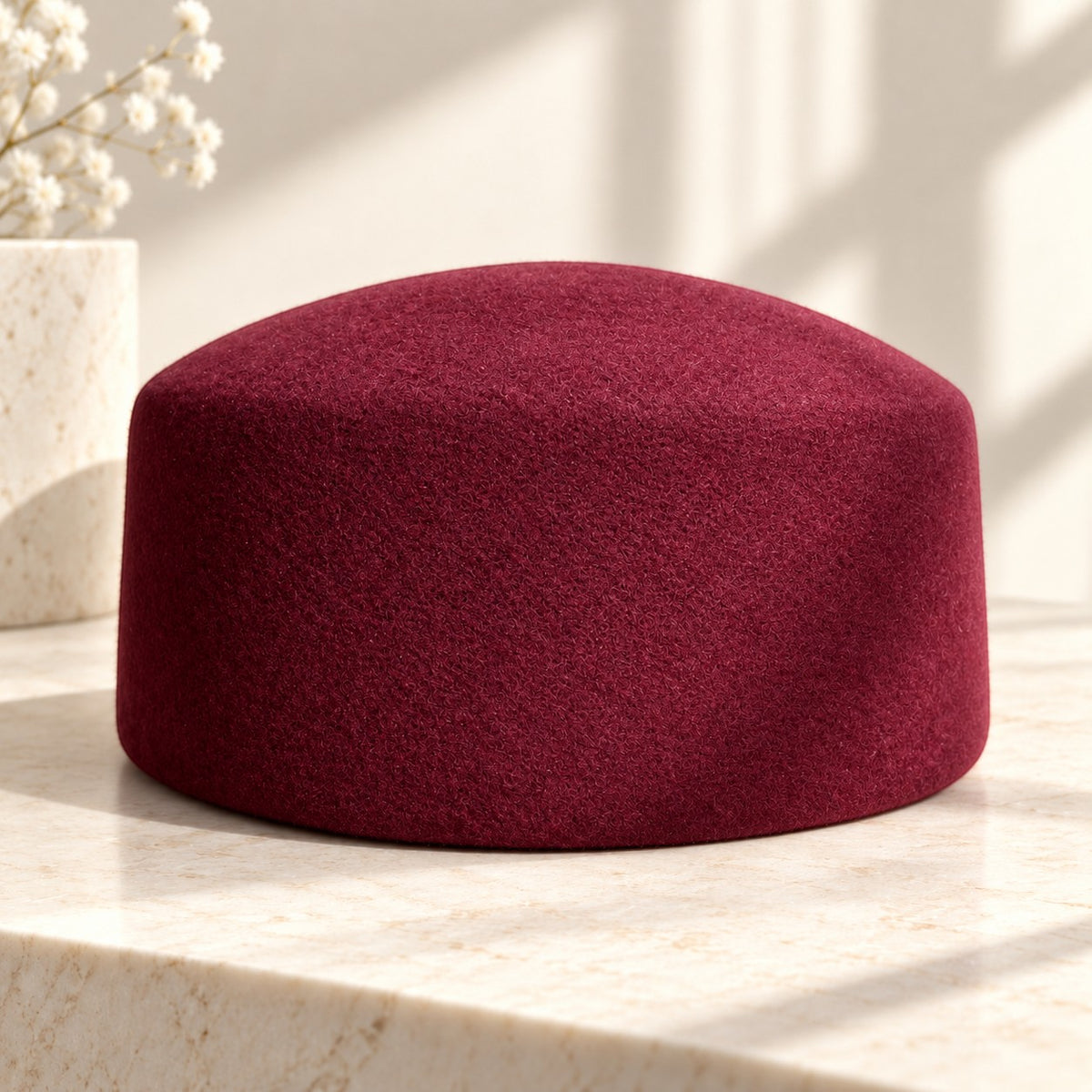 Women's Felt Pillbox Hat, Minimalist Vintage Round Top Hat, Elegant Korean Style Hat for Dresses, Coats & Chic Outfits