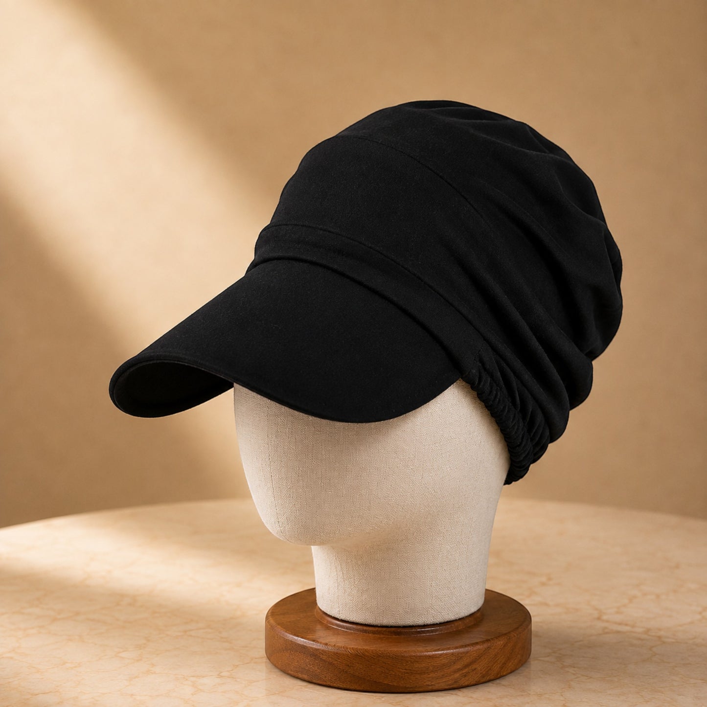 Women's Slouchy Brim Cap for Thinning Hair | Soft Newsboy Chemo Hat | Lightweight Sun Protection Cap for Women