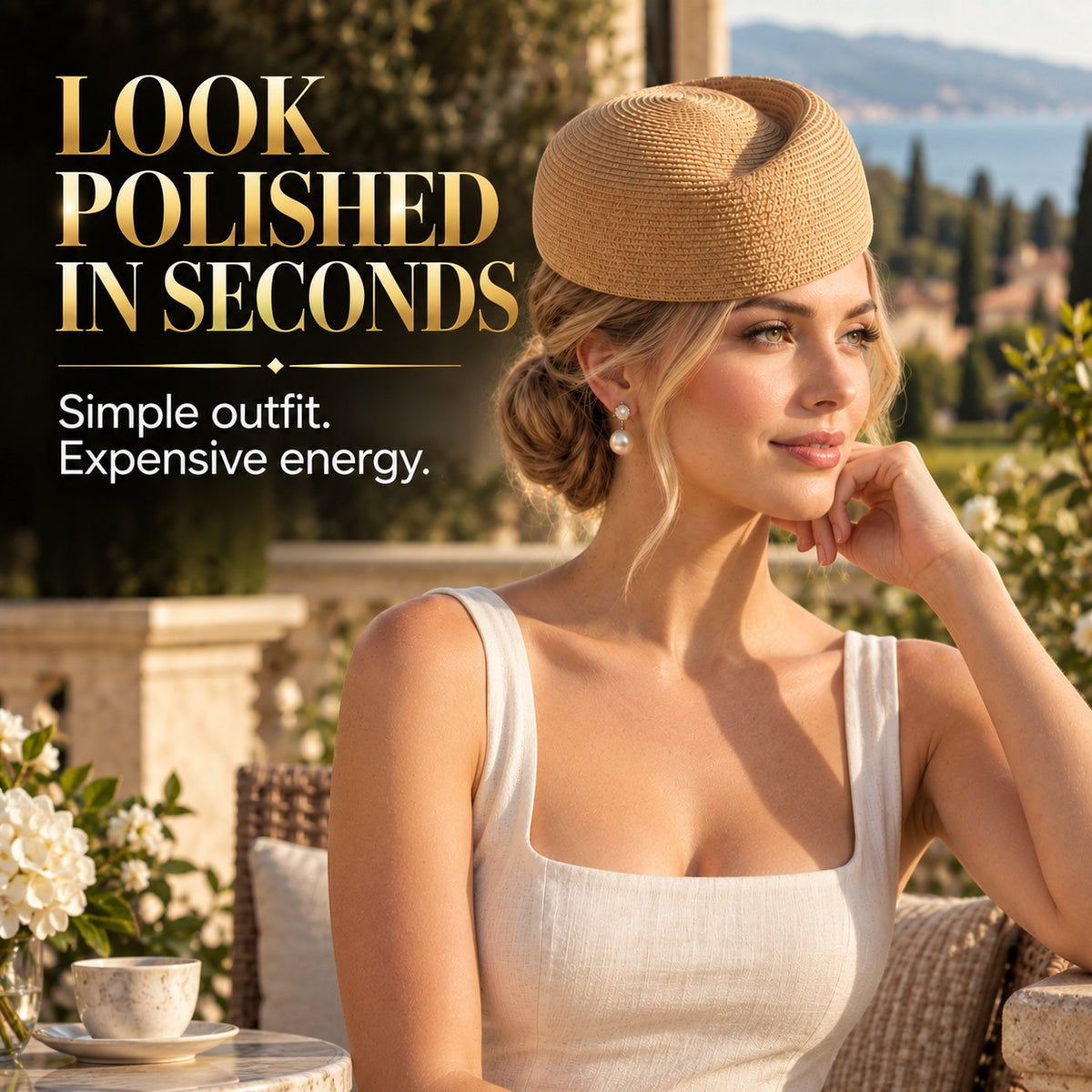 Handwoven Straw Pillbox Hat for Women, Vintage Cocktail Cap, Minimalist Fascinator, Elegant Wedding Garden Party Resort Headwear