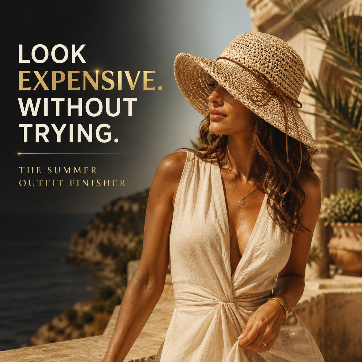 Women’s Wide Brim Woven Straw Sun Hat with Bow – Elegant Summer Beach, Vacation & Resort Hat