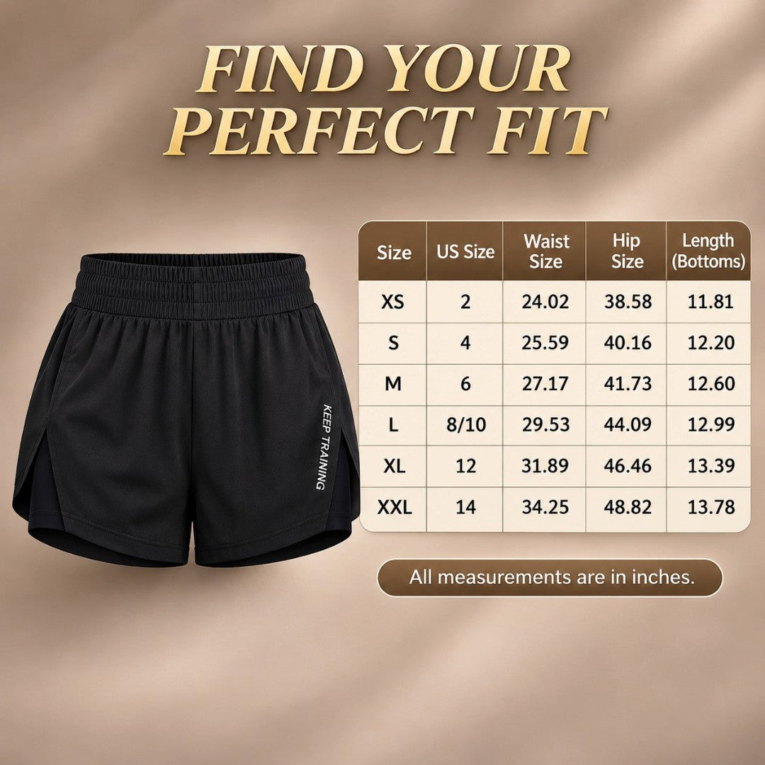Womens High Waisted Running Shorts | 2 in 1 Athletic Workout Shorts | Gym Fitness Tennis Activewear