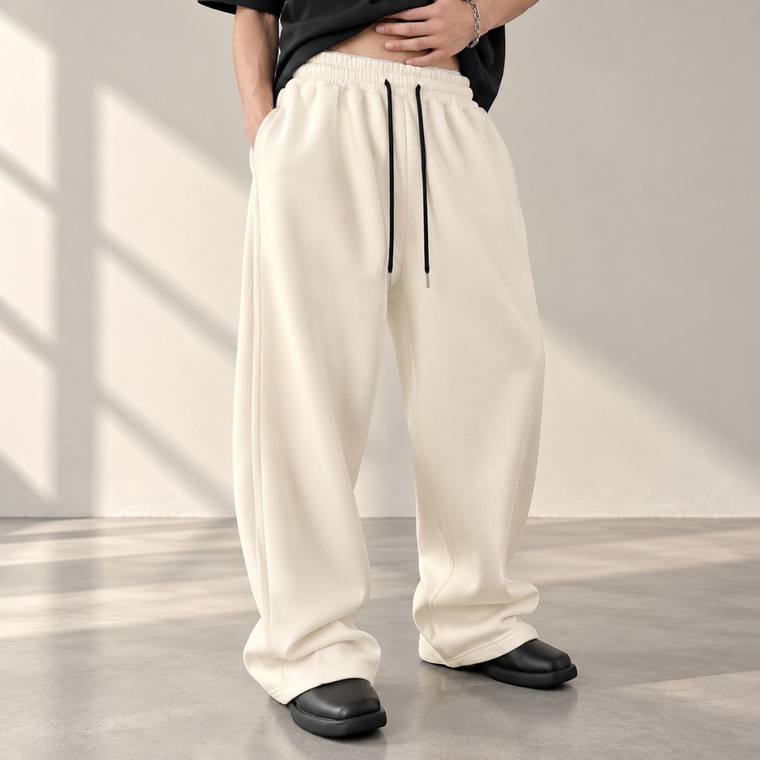 Wide Leg Sweatpants for Men & Women | Loose Fit Drawstring Casual Pants | Oversized Streetwear Jogger Style Everyday Trousers
