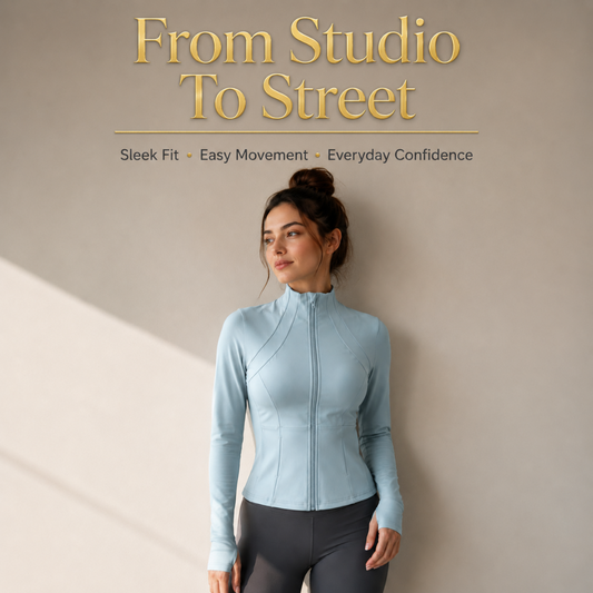 Women’s Slim Fit Yoga Jacket | Quick Dry Long Sleeve Workout Zip Top | Running Layer | Sculpted Fitness Jacket