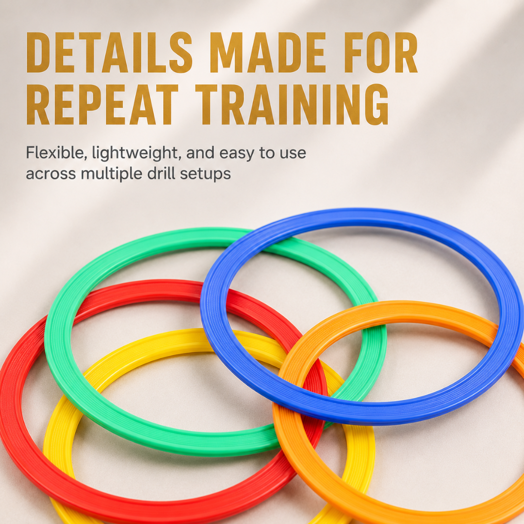 Agility Training Rings Set | Portable Speed Drill Hoops for Footwork Practice, Soccer Training Equipment, Field Workout Gear