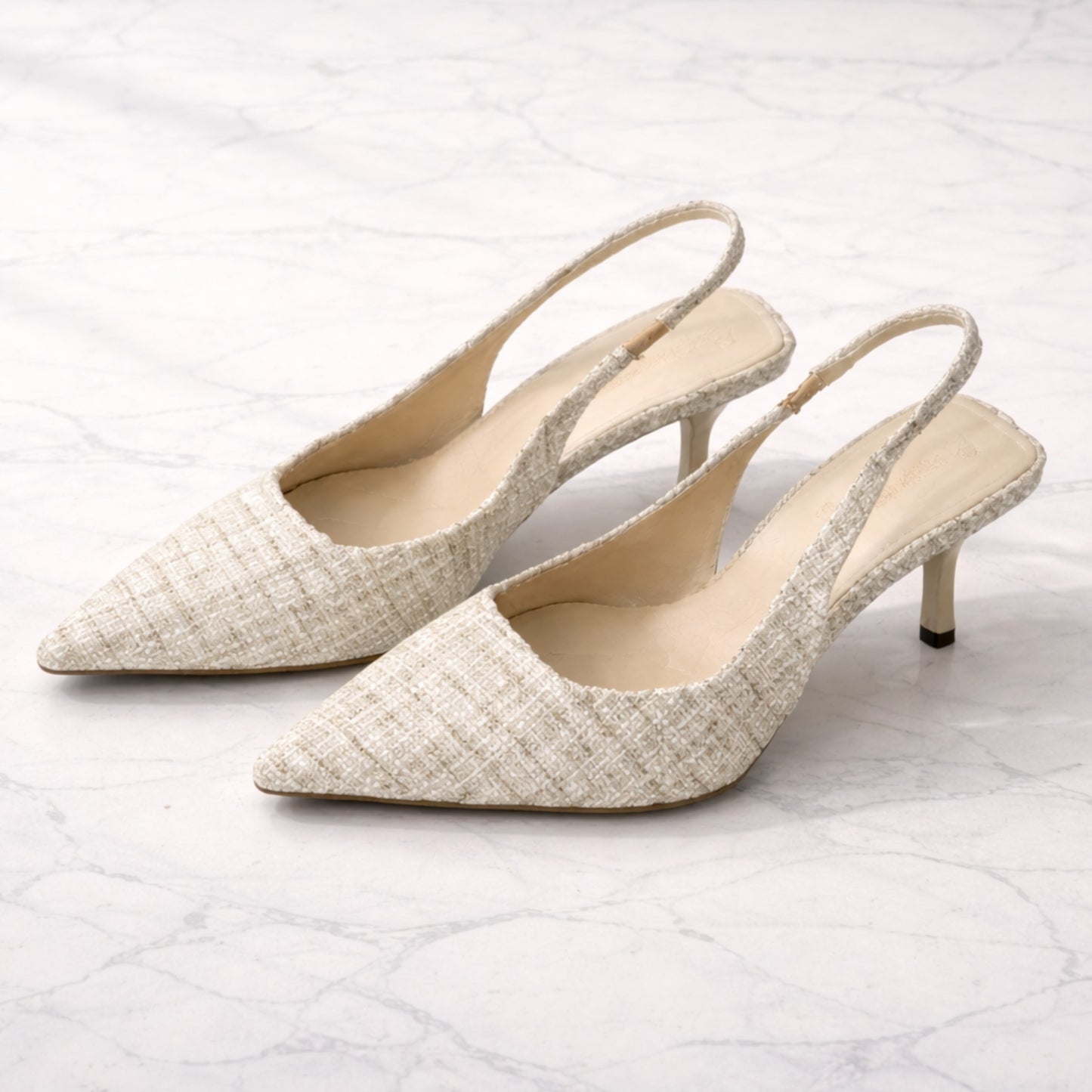 Women’s Slingback Heels | Pointed Toe Pumps Elegant Low Heel Shoes