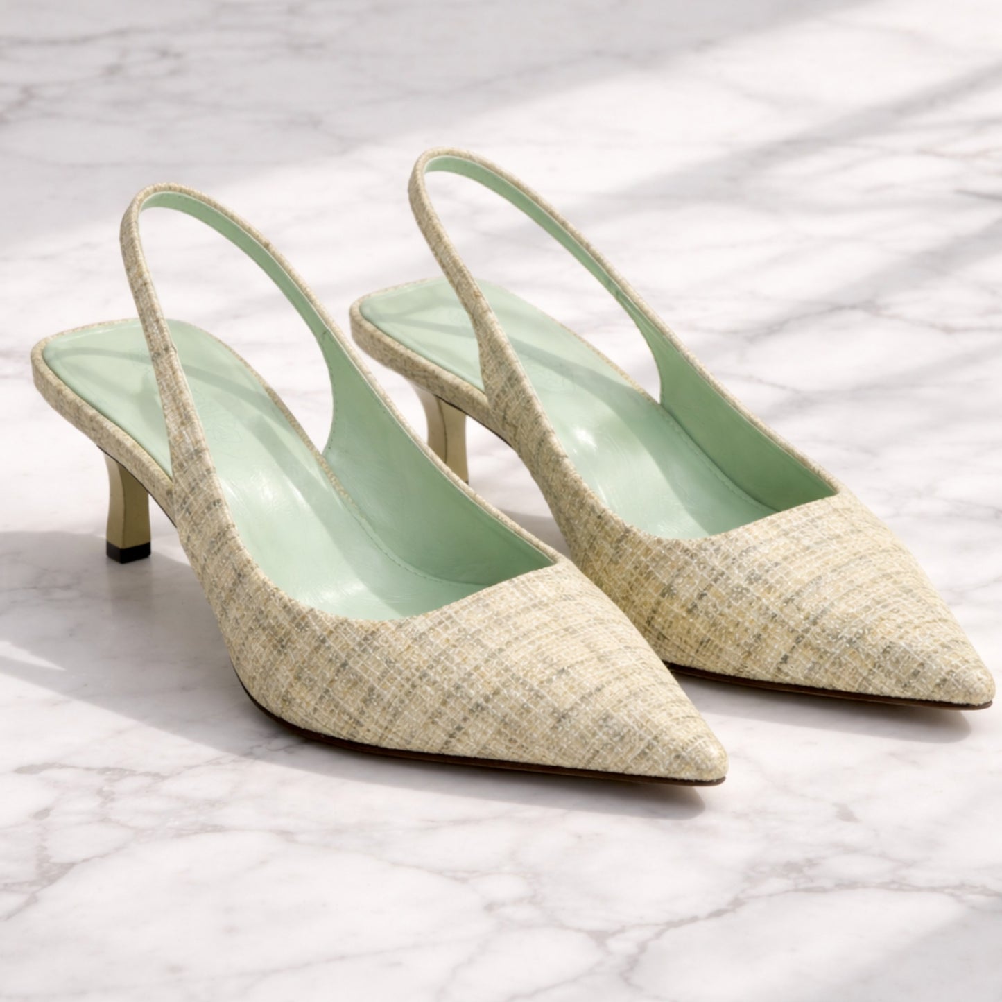 Women’s Slingback Heels | Pointed Toe Pumps Elegant Low Heel Shoes
