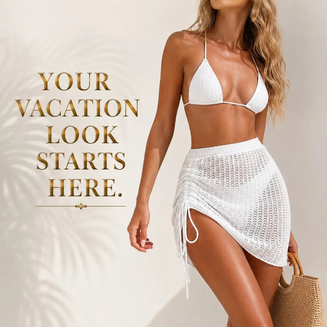 Crochet Beach Skirt Cover Up | Knit Swim Wrap Skirt | Resort Wear Mini Skirt | Summer Vacation Poolside Outfit Jumartins