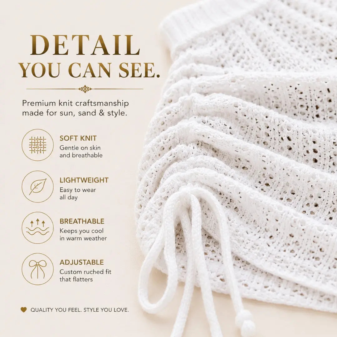 Crochet Beach Skirt Cover Up | Knit Swim Wrap Skirt | Resort Wear Mini Skirt | Summer Vacation Poolside Outfit Jumartins