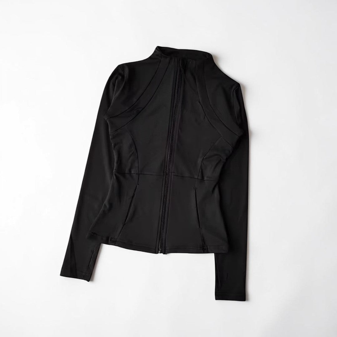 Women’s Slim Fit Yoga Jacket | Quick Dry Long Sleeve Workout Zip Top | Running Layer | Sculpted Fitness Jacket