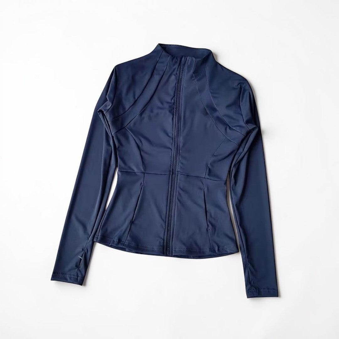 Women’s Slim Fit Yoga Jacket | Quick Dry Long Sleeve Workout Zip Top | Running Layer | Sculpted Fitness Jacket